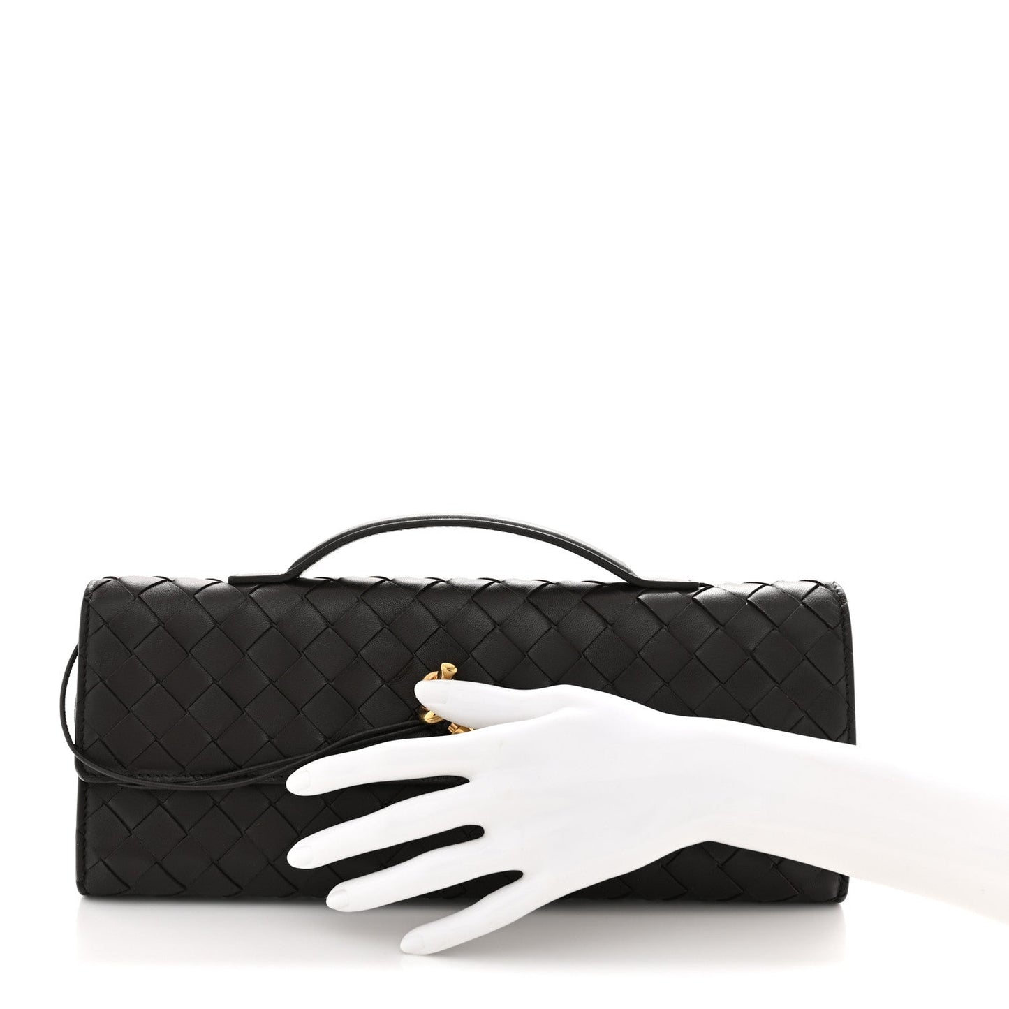 Nappa Intrecciato Long Andiamo Top Handle Clutch Fondant