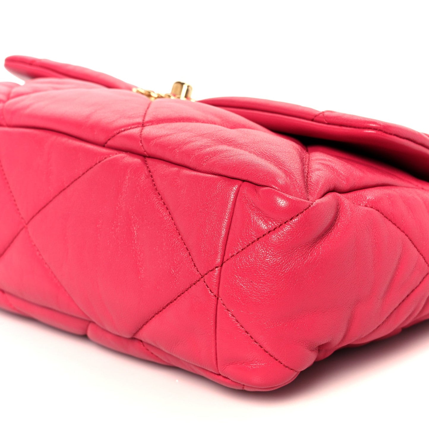 Goatskin Quilted Large Chanel 19 Flap Dark Pink