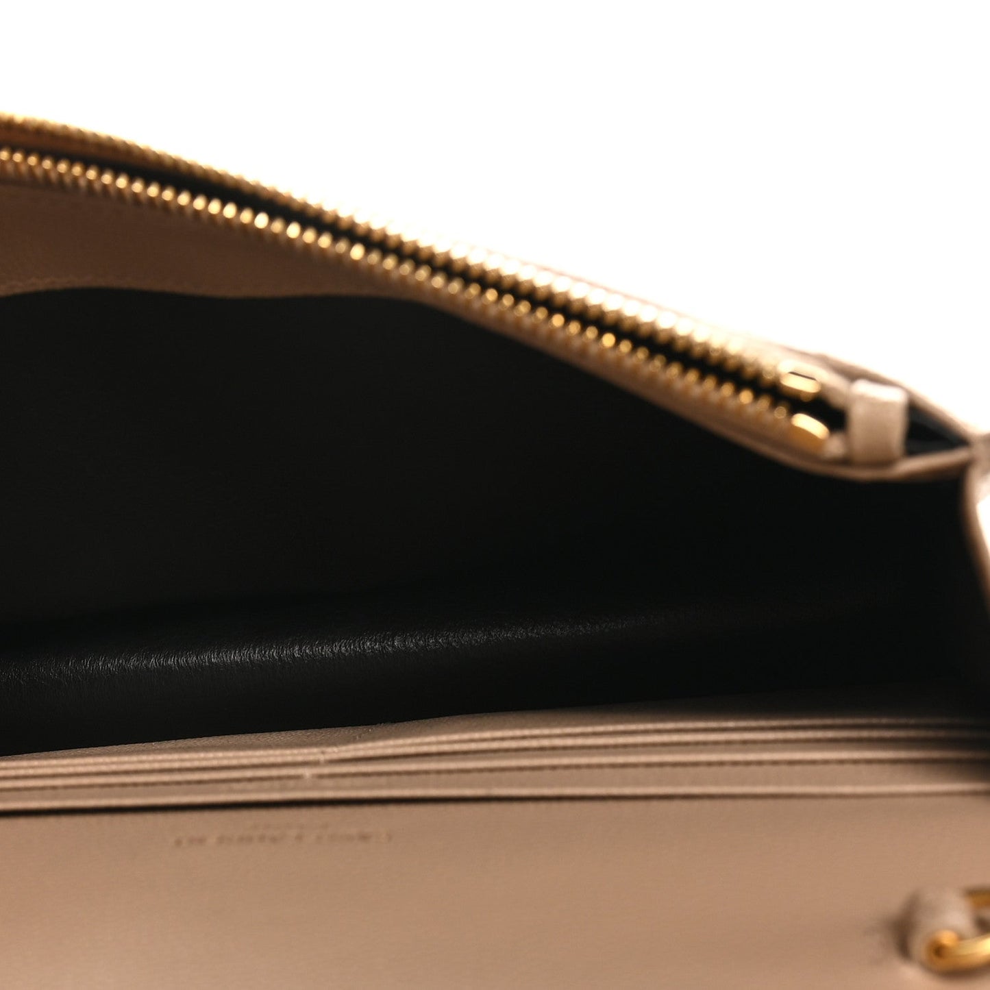 Grain De Poudre Matelasse Chevron Monogram Envelope Chain Wallet Dark Beige