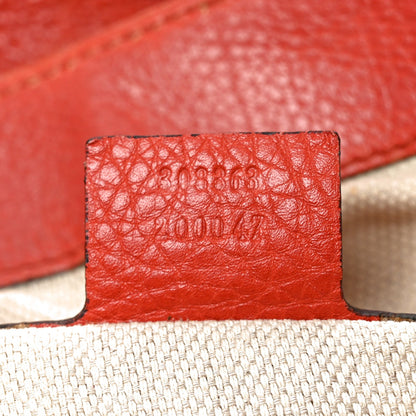 Pebbled Calfskin Medium Soho Chain Shoulder Bag Tabasco Red