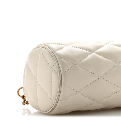 Lambskin Monogram Mini Sade Tube Bag Crema Soft
