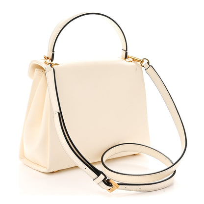 Nappa Small One Stud Top Handle Bag Ivory