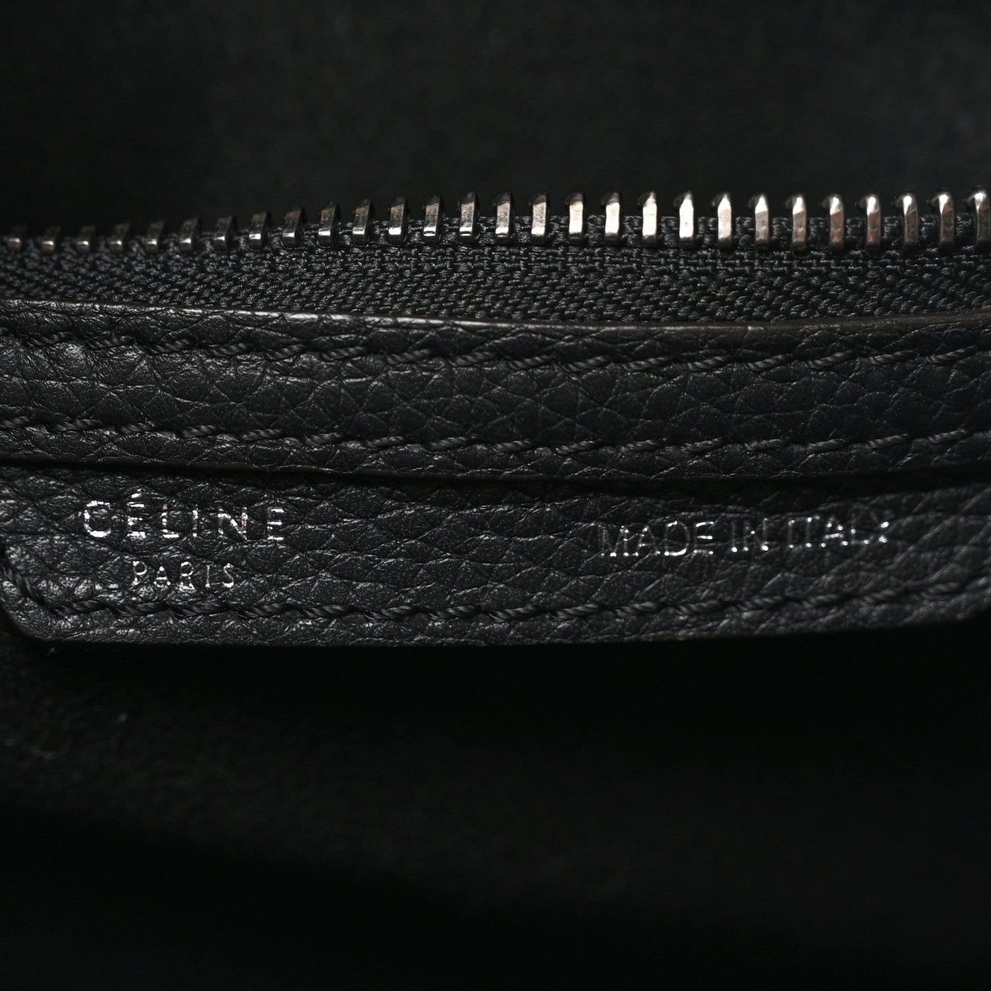 Drummed Calfskin Micro Luggage Black