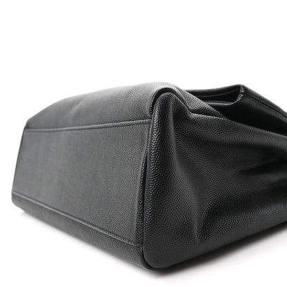 Grain De Poudre Medium West Hollywood Monogram Fold-Over Black