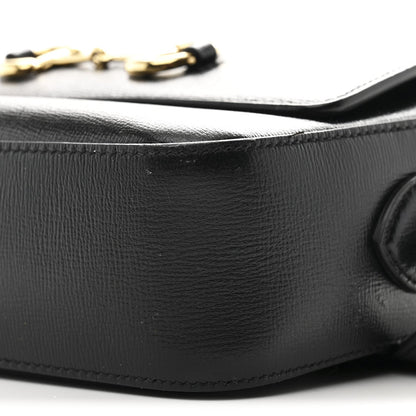 Textured Calfskin Small Horsebit 1955 Shoulder Bag Black