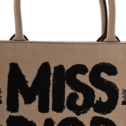 Canvas Embroidered Medium Miss Dior Graffiti Book Tote Beige Multicolor