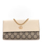 Dollar Calfskin GG Supreme Monogram Petite GG Marmont Wallet Chain Bag Mystic White Beige Ebony