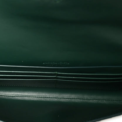 Nappa Intrecciato Long Andiamo Top Handle Clutch Emerald Green