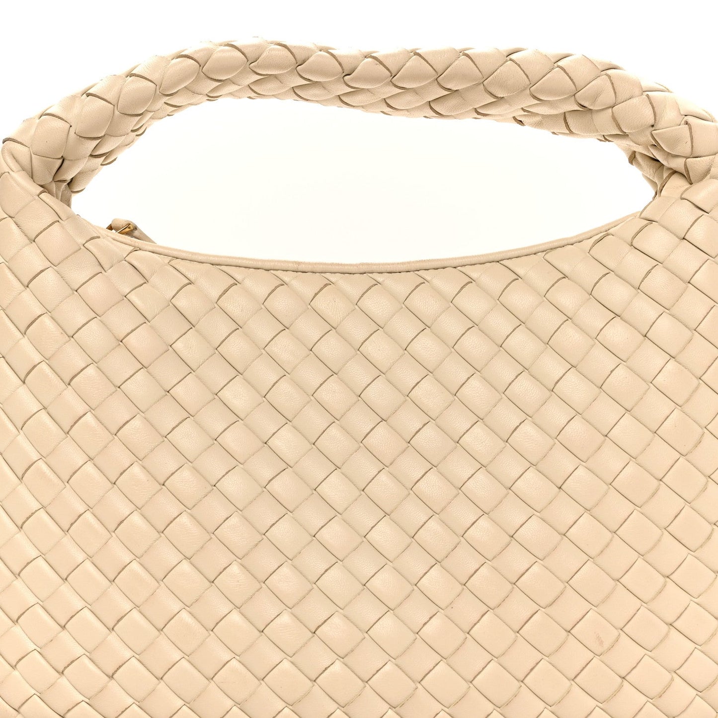 Supple Nappa Intrecciato Padded Small Veneta Hobo Sea Salt