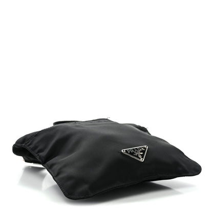 Nylon Mini Flat Messenger Bag Black