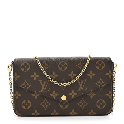 Monogram Pochette Felicie Chain Wallet Fuchsia
