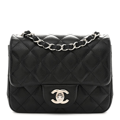 Caviar Quilted Mini Square Flap Black