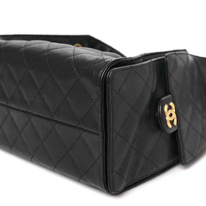 Caviar Quilted Small Chanel 25 Handbag Dark Navy