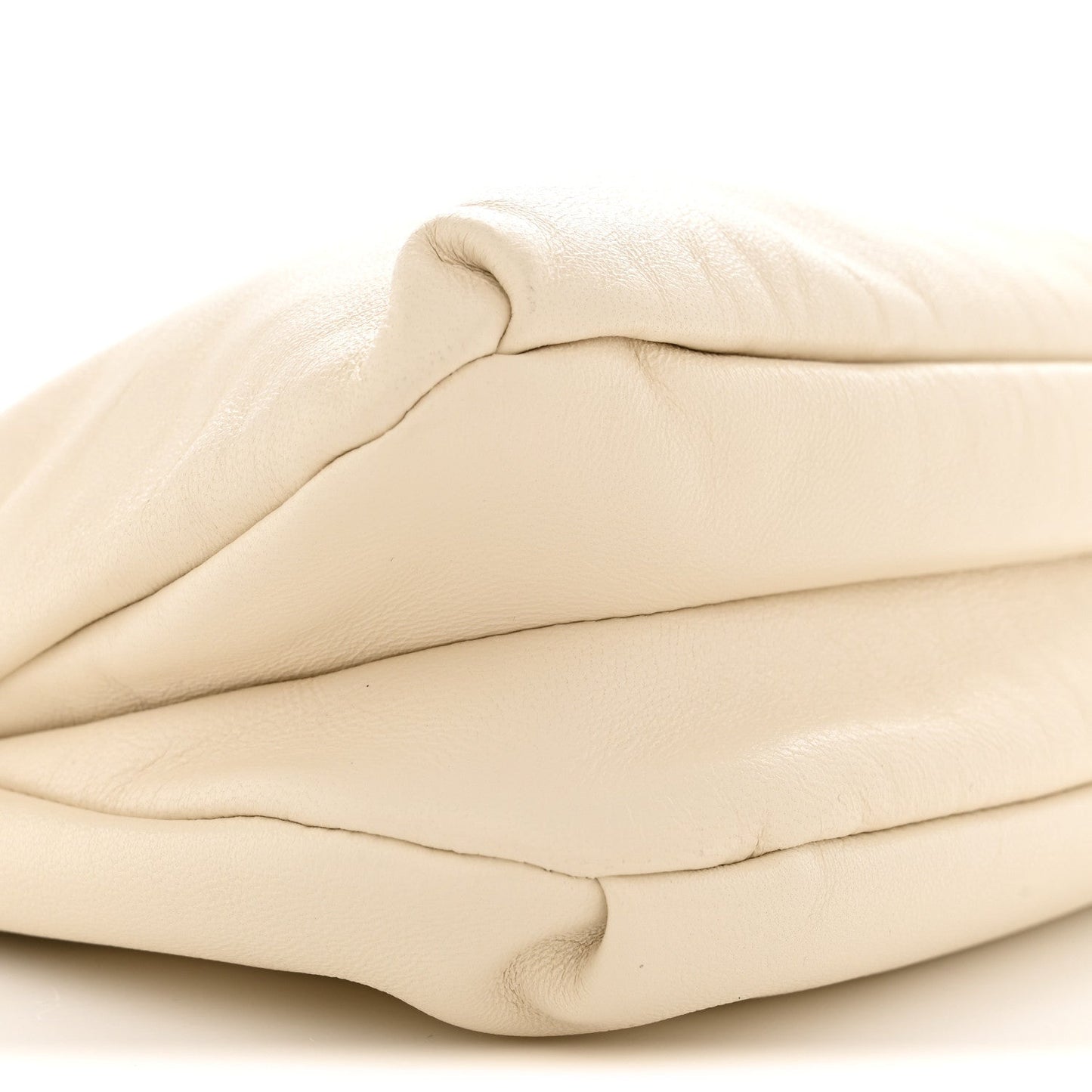 Grained Calfskin Bourse Clutch Ivory