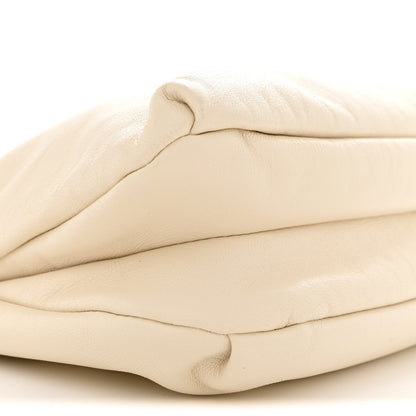 Grained Calfskin Bourse Clutch Ivory