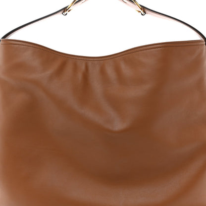 Calfskin Beatrix Horsebit Large Tote Bag Brown