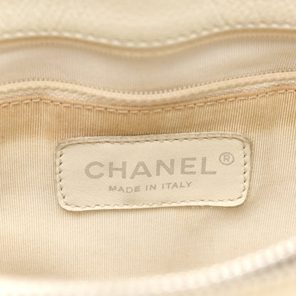 Caviar Quilted Grand Shopping Tote GST White