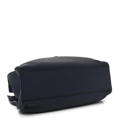 Soft Calfskin Medium Jackie Top Handle Bag Classic Blue Marine