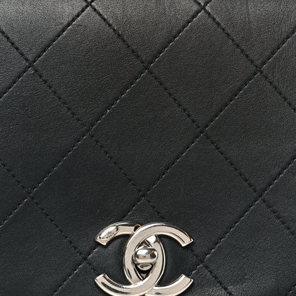 Calfskin Stitched Small Ring My Bag Flap Crossbody Bag Black