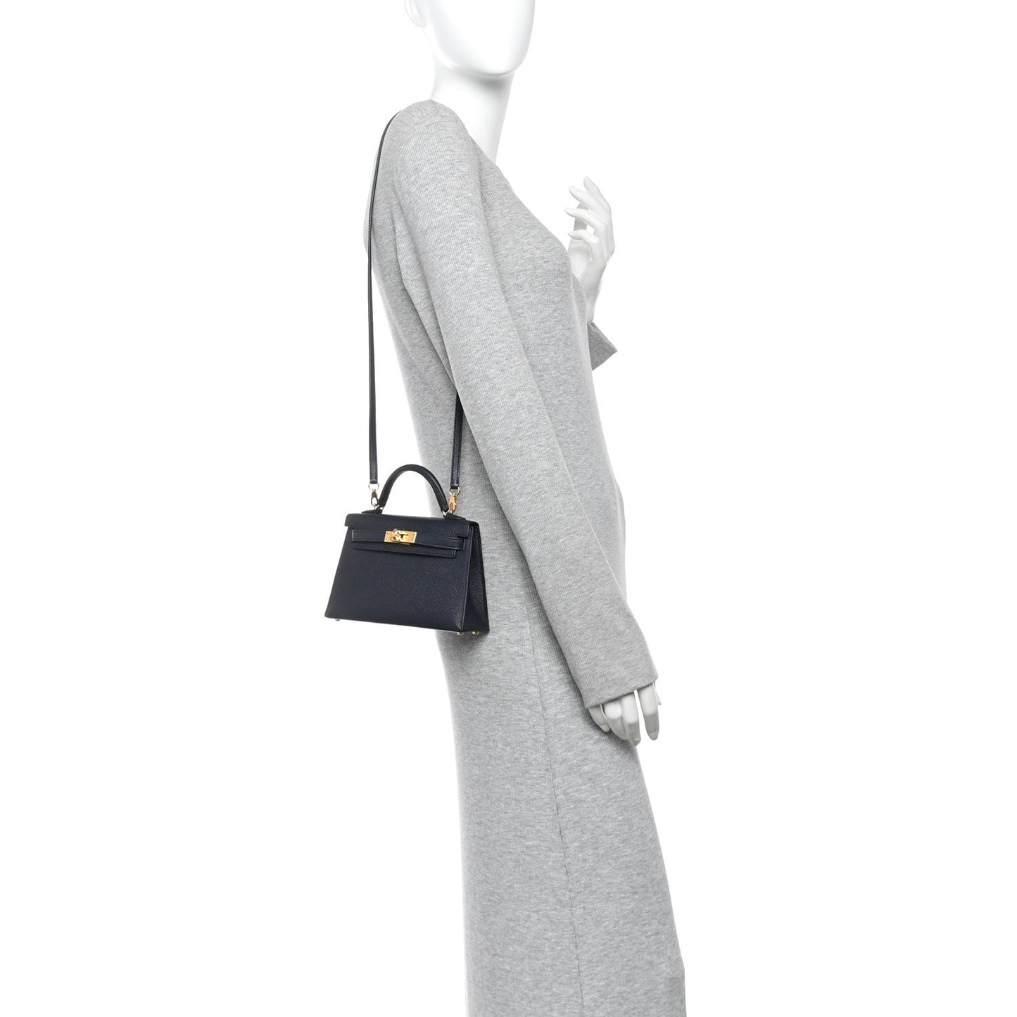 Epsom Mini Kelly Sellier 20 Bleu Indigo
