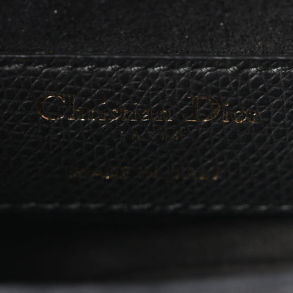 Grained Calfskin Mini Saddle Bag Black
