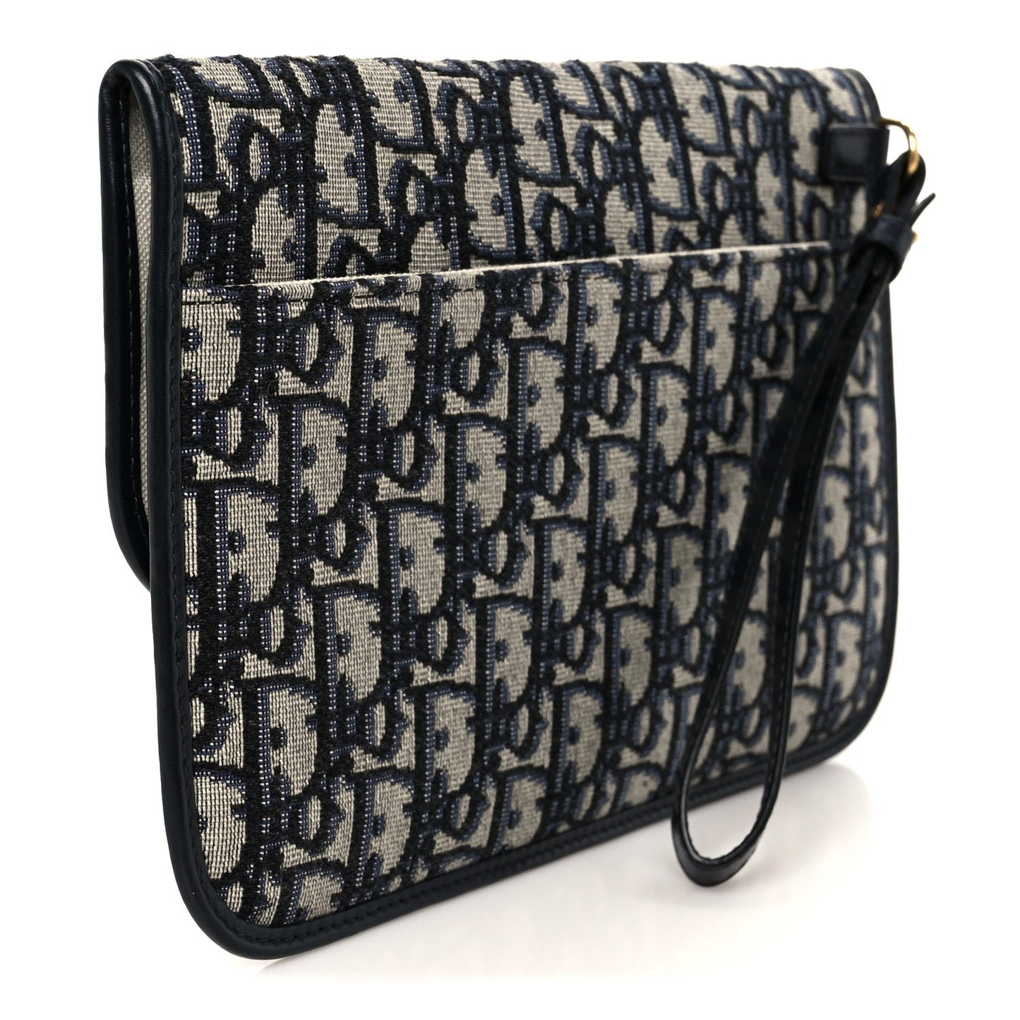 Oblique Flap Pouch Clutch Blue