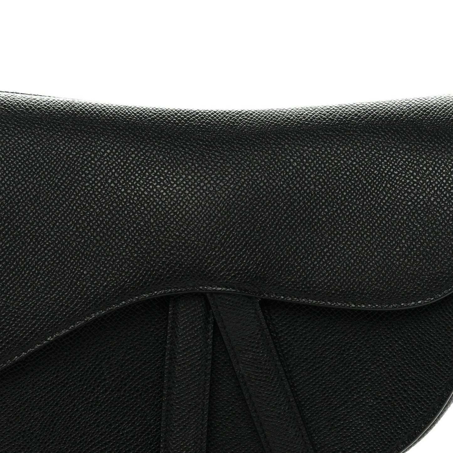 Grained Calfskin Saddle Bag Black