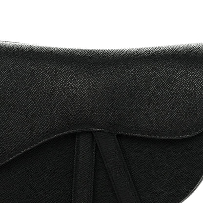 Grained Calfskin Saddle Bag Black