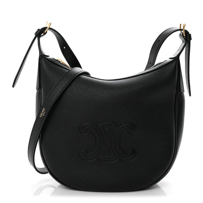 Supple Calfskin Cuir Triomphe Small Heloise Shoulder Bag Black