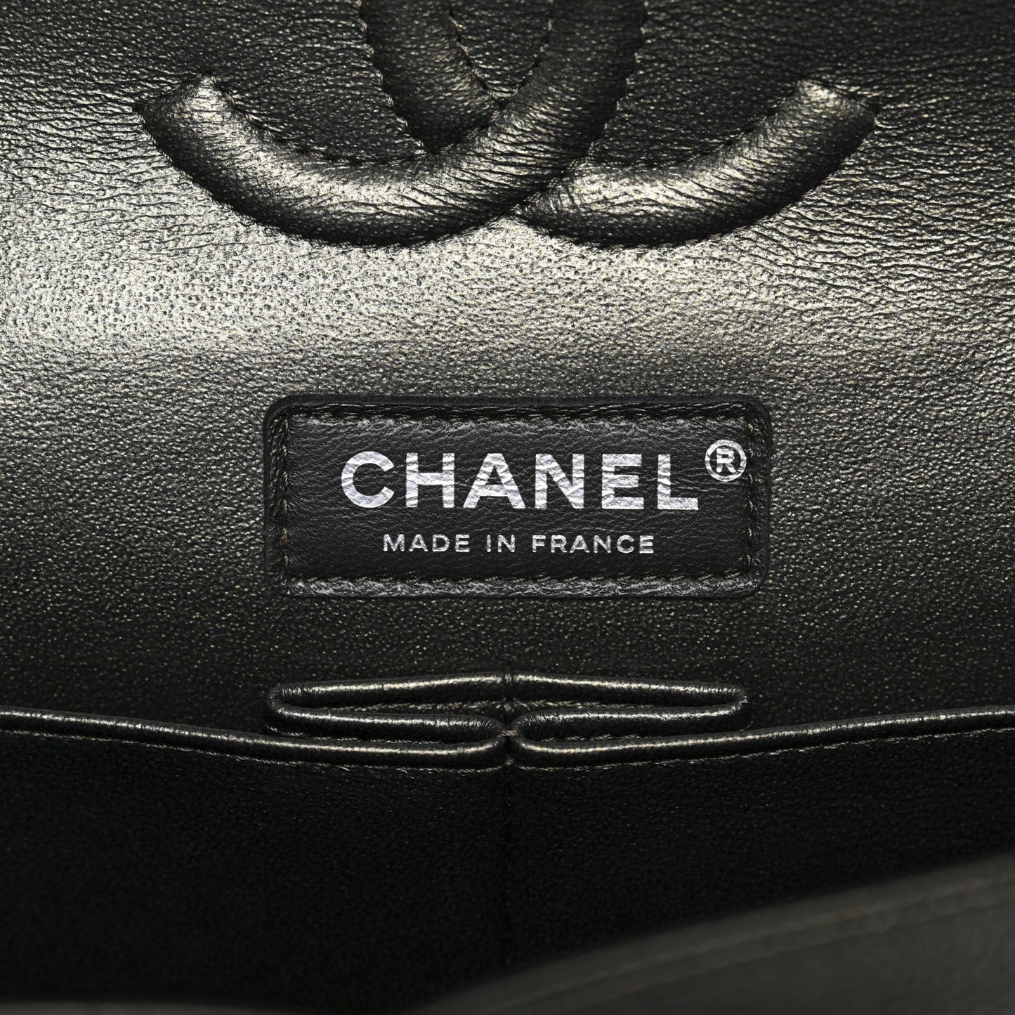 Metallic Caviar Quilted Medium Double Flap Dark Charcoal
