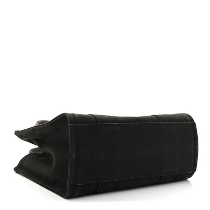 Cotton Canvas Small The Traveler Tote Bag Black