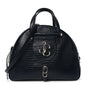 Calfskin Crocodile Embossed Small Varenne Bowling Bag Navy