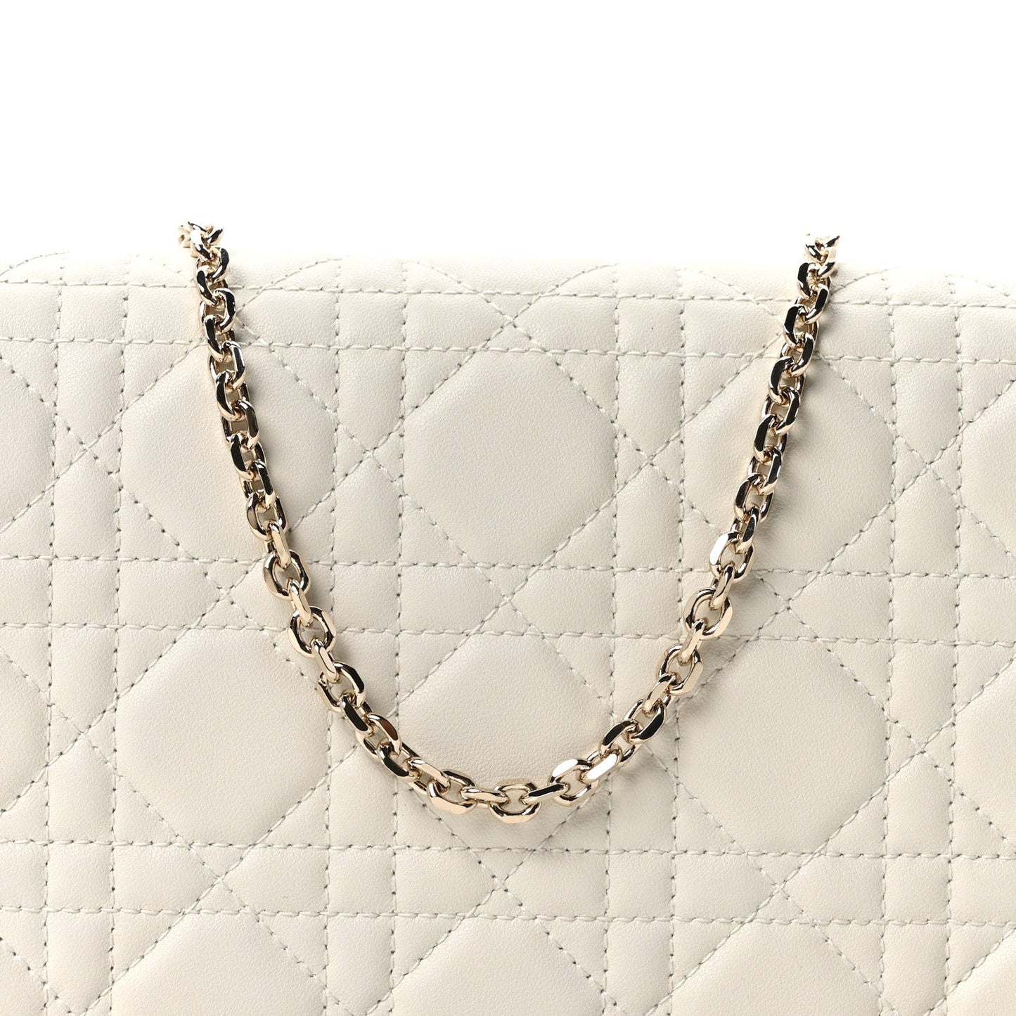 Lambskin Cannage Lady Dior Pouch Latte