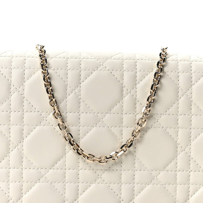 Lambskin Cannage Lady Dior Pouch Latte