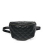 Calfskin Quilted Waist Belt Bag Black