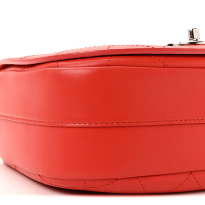 Calfskin Stitched Small Ring My Bag Flap Crossbody Red