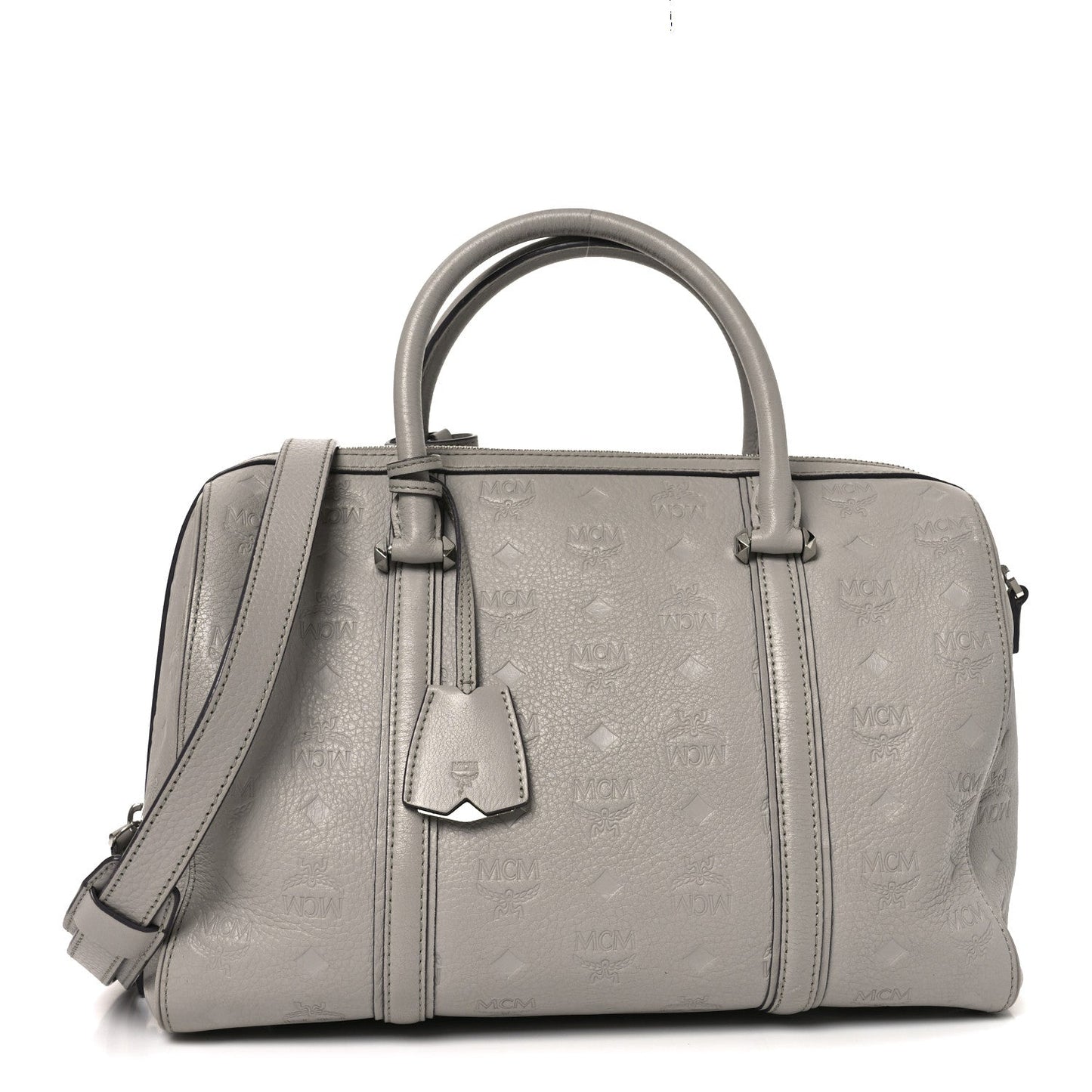 Calfskin Ottomar Monogram Boston Bag Dove
