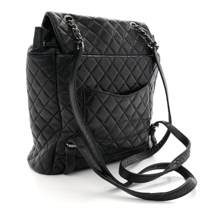 Calfskin Quilted Small Urban Spirit Backpack Black