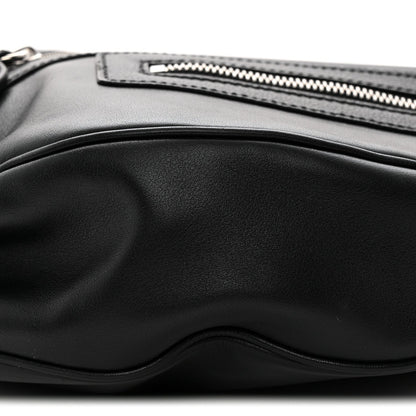 Calfskin Small Repeat Zip Hobo Black