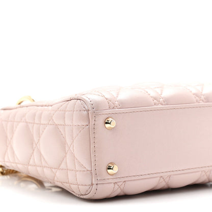 Metallic Lambskin Cannage Mini Lady Dior Lotus