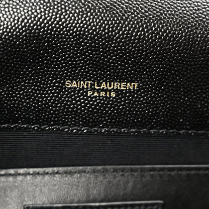 Grain De Poudre Textured Mixed Matelasse Triquilt Medium Monogram Satchel Black