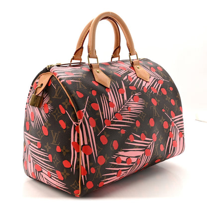Monogram Jungle Dots Speedy 30 Sugar Pink Poppy