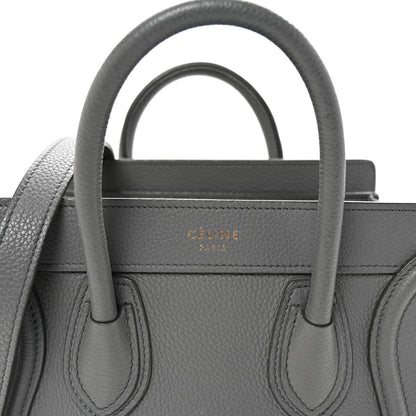 Baby Drummed Calfskin Nano Luggage Kohl