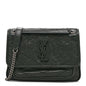 Crinkled Calfskin Matelasse Monogram Baby Niki Chain Satchel Dark Green