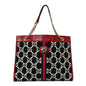 Tweed GG Monogram Large Rajah Chain Tote Romantic Cherry Black White