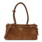 Suede Triangle Medium Bonnie Shoulder Bag Cacao