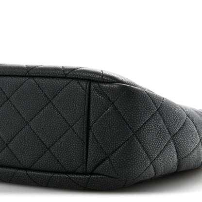 Caviar Quilted Large Coco Tassel Camera Case Black