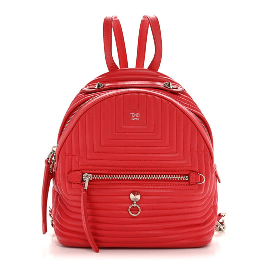 Shiny Nappa Trapuntata Mini Backpack Papavero