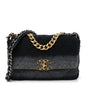 Wool Quilted Medium Chanel 19 Flap Black Grey