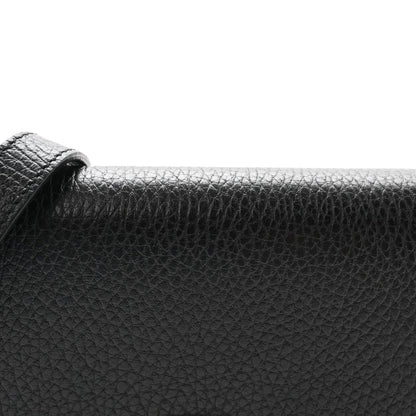 Dollar Calfskin Interlocking G Chain Wallet Black